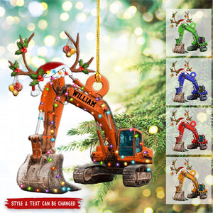 Personalized Excavator Christmas Ornament