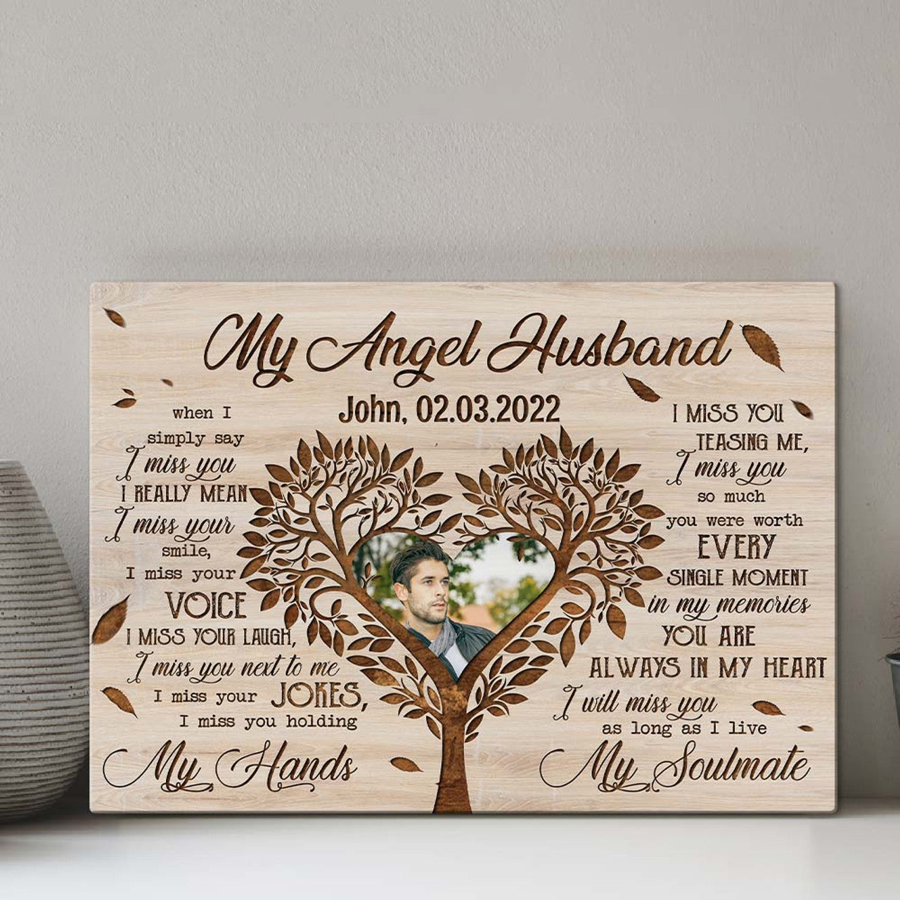 Customized My Angel Husband Memorial Canvas Poster