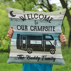 Custom Happy Campers Camping Pillow, Gift For Camper