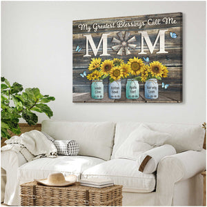 Personalized Gift For Mom My Greatest Blessings Call Me Mom Poster Wall Art