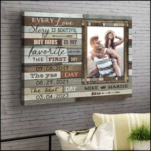 First Day Best Day Yes Day Custom Dates Anniversary Gift Canvas Poster