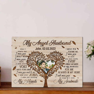 Customized My Angel Husband Memorial Canvas Poster