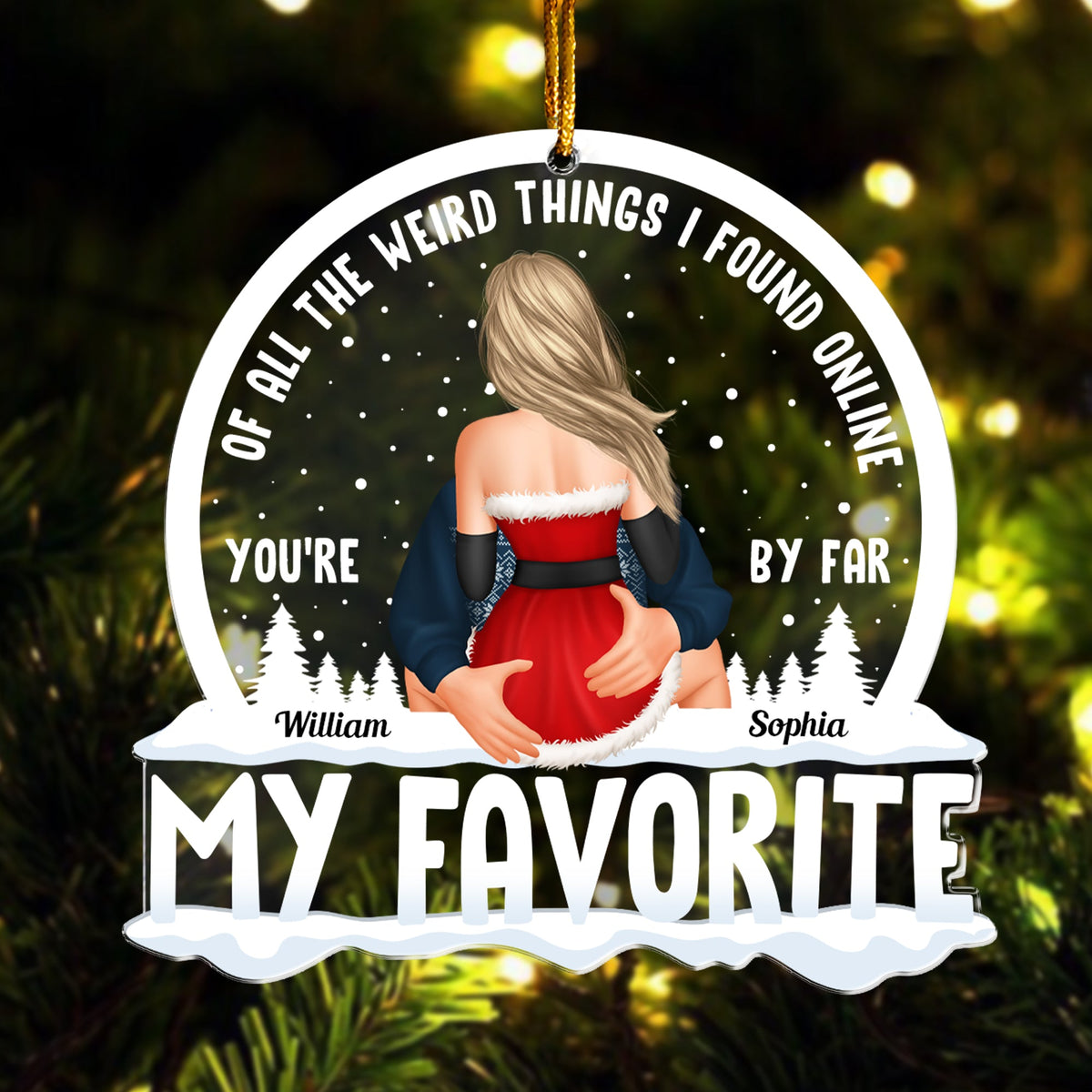 Thank You For Reminding Me, Couple Gift, Personalized Acrylic Ornament,  Couple Hugging Ornament, Christmas Gift - Limotees