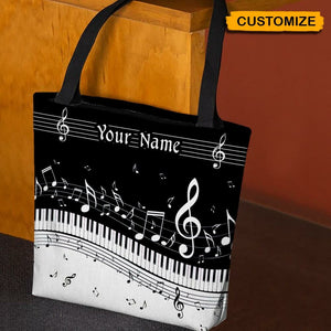 Classic Piano & Music Score Personalized Tote Bag