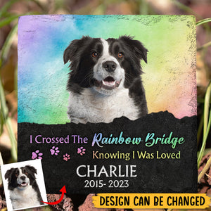 Personalized Memorial Stone for Pet Loss Gifts - Rainbow Bridge 2 - Ideal for Garden, Grave Marker Tribute