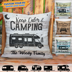 Custom Happy Campers Camping Pillow, Gift For Camper