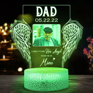 My Angel Night Light Personalized Photo Memorial Gift For Loss Of Dad