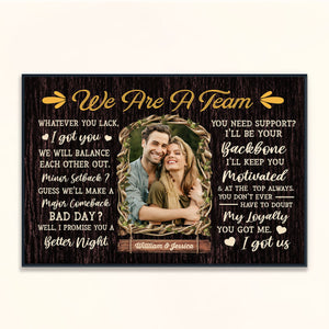 We Are A Team - Personalized Photo Couple Anniversary Poster