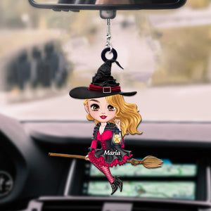 Witch Riding Broom Car Ornament Best Personalized Halloween Gift