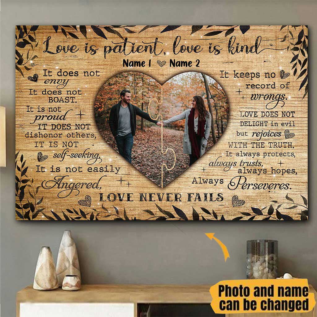 Love Is Patient Love Is Kind - Personalized Couple Poster