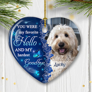 The Hardest Goodbye - Personalized Custom Heart Ceramic Christmas Ornament