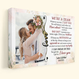 We Are A Team - Personalized Photo Canvas Poster gift for couple