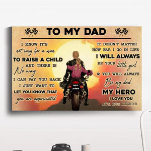 Personalized Gift For Dad Canvas Poster,Best Gift For Biker