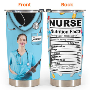 Nurse Nutrition Facts - Personalized Photo Tumbler Cup