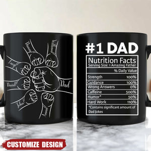 Dad Nutrition Facts Hand Bump - Personalized Mug For Father