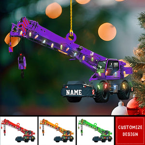 Custom Crane Vehicles Ornaments Gift For Heavy Equipment Lovers - 2024 New Release