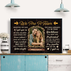 We Are A Team - Personalized Photo Couple Anniversary Poster