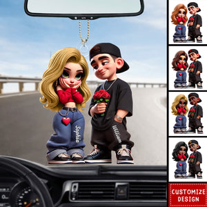 Y2K Couple-Personalized Car Ornament-Gift For Couple