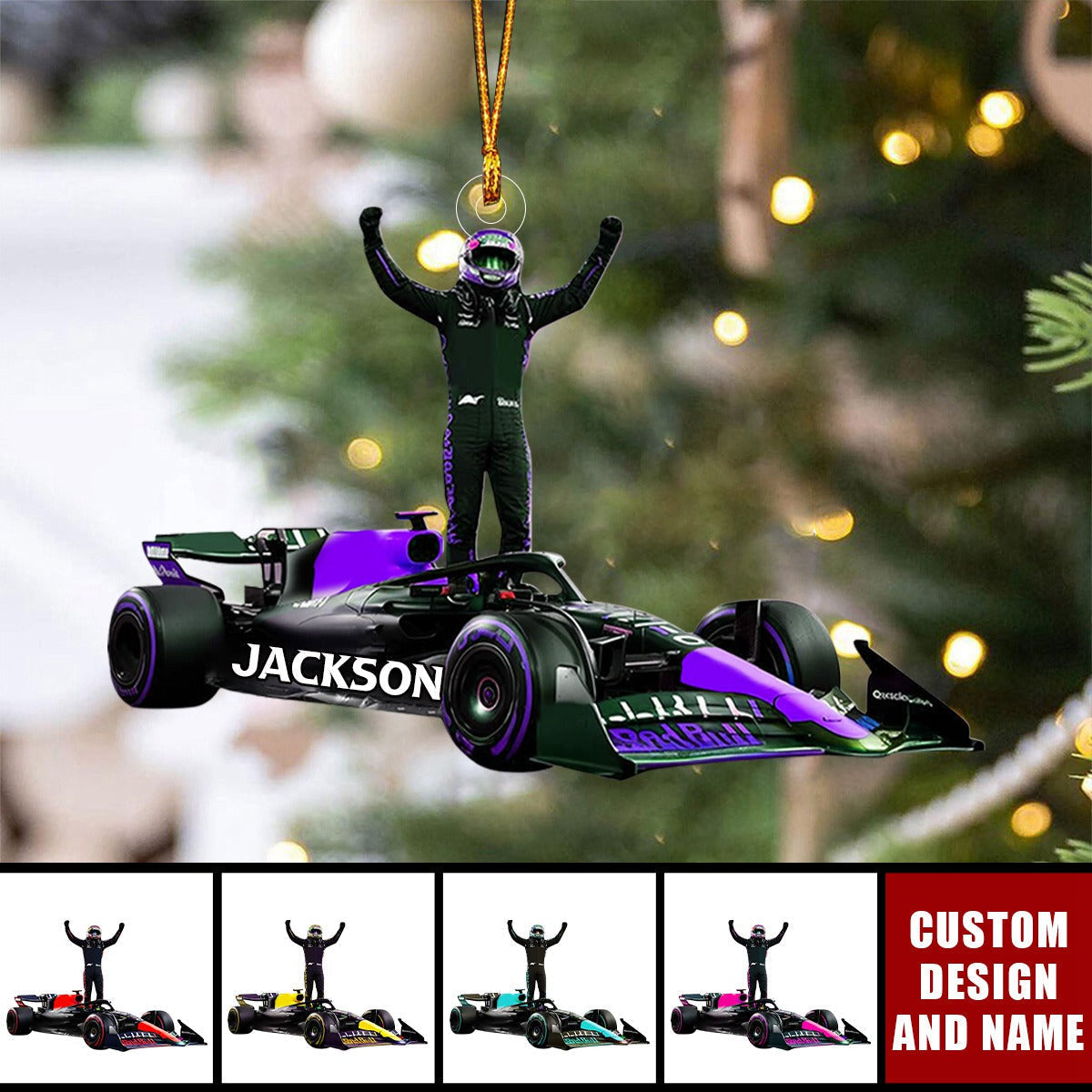 2024 New Release Personalized Race Car Christmas Ornaments -Gifts For Racing driver,Race Car Lover