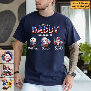 This Grandpa Belongs To - Personalized 4th Of July T-Shirt