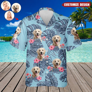 Tropical Leaves - Personalized Photo Hawaiian Shirt - Summer Vacation Gift