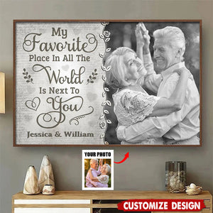 Favorite Place Is Next To You - Personalized Couple Poster - Gift For Husband Wife, Anniversary