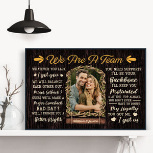 We Are A Team - Personalized Photo Couple Anniversary Poster