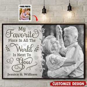 Favorite Place Is Next To You - Personalized Couple Poster - Gift For Husband Wife, Anniversary