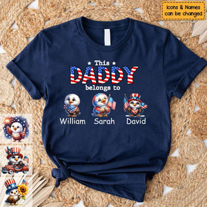 This Grandpa Belongs To - Personalized 4th Of July T-Shirt