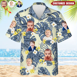 Tropical Leaves - Personalized Photo Hawaiian Shirt - Summer Vacation Gift