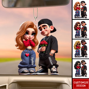 Y2K Couple-Personalized Car Ornament-Gift For Couple