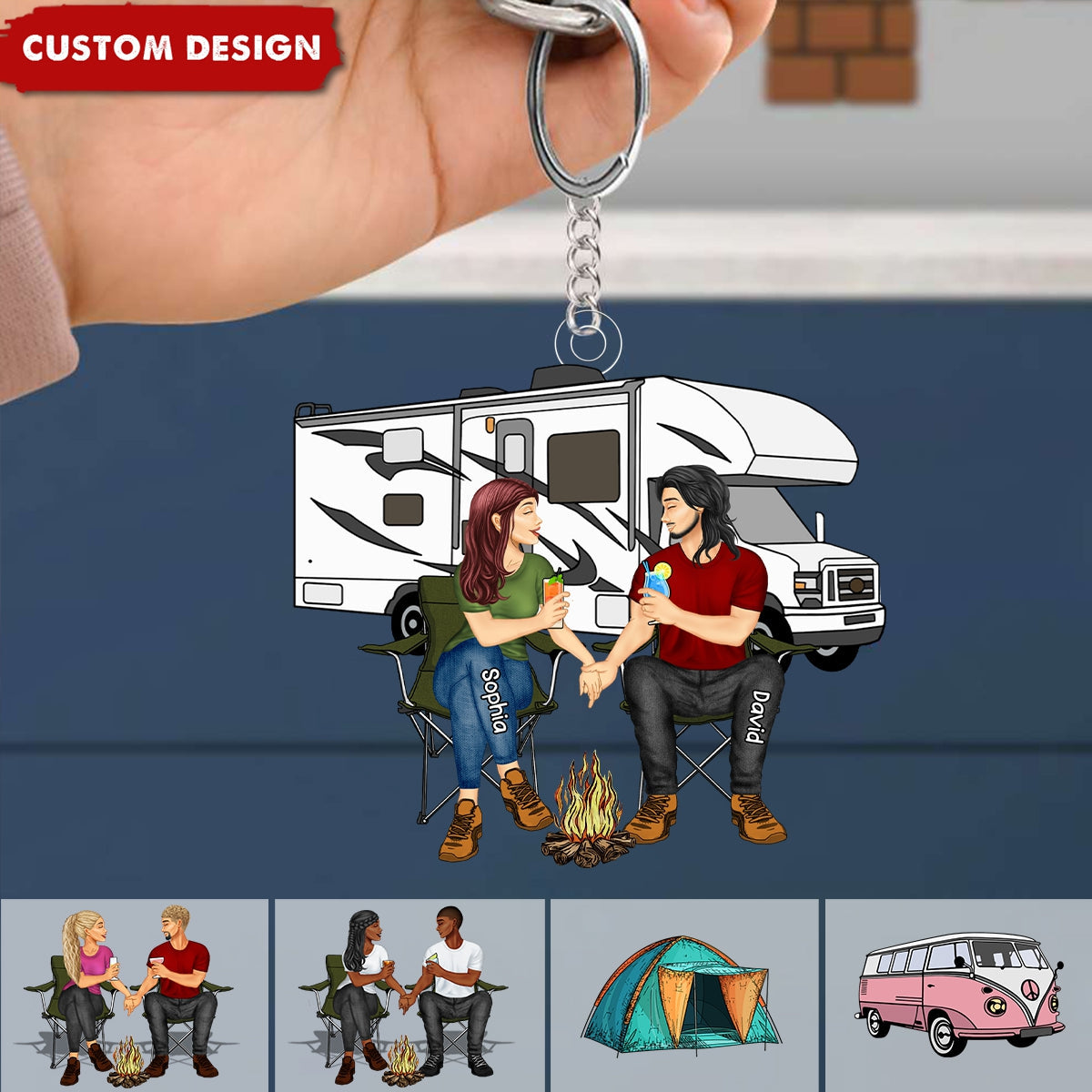 New Release-Camping Couple Making Memories One Campsite At A Time Personalized Keychain-Gift For Couple