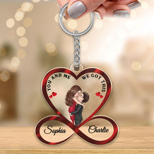 Infinity Heart Couple Hugging Kissing Anniversary Gift For Him Gift For Her Personalized Acrylic Keychain