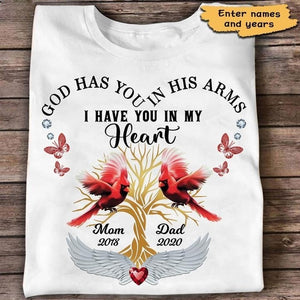 Cardinals God Has You In His Arms Memorial Personalized Shirt