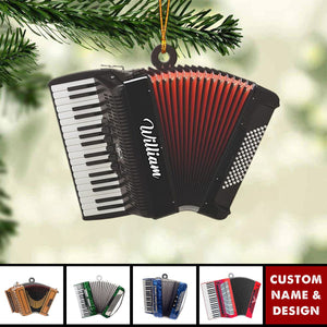 2024 New Release Personalized Accordion Christmas Ornament-Gifts Music Teacher Gifts Orchestra Accordion