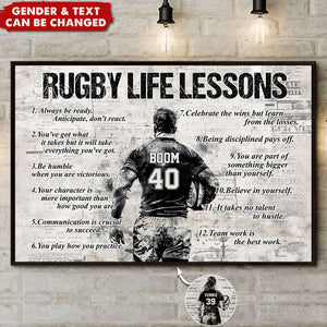 Personalized Rugby Life Lessons Poster - Gift For Rugby Lovers