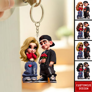 Y2K Couple-Personalized Keychain-Gift For Couple