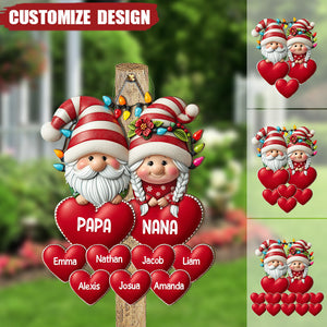 Christmas Grandma & Grandpa Mom & Dad With Heart Kids Personalized Door Sign