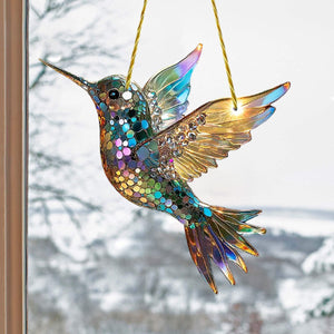 Hummingbird Suncatcher Colorful Window Hanging Ornament - Gift For Bird Lovers