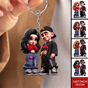 Y2K Couple-Personalized Keychain-Gift For Couple