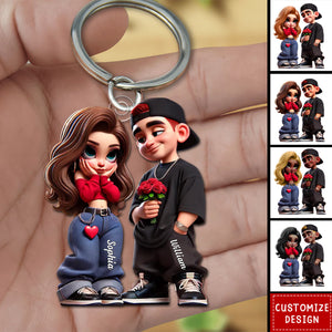 Y2K Couple-Personalized Keychain-Gift For Couple