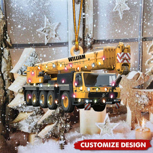 Personalized Crane Vehicles Ornament, Heavy Equipment Operator Ornament 2024 New Release