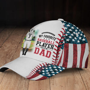 My Favorite Player Calls Me Dad/Grandpa - Personalized Baseball Kids & Dad/Grandpa Classic Cap