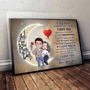 I Love You To The Moon And Back - Personalized Couple Poster