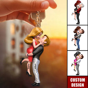 I Love You Forever - Personalized Couple Acrylic Keychain, Anniversary Gift For Couple