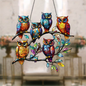 Colorful Owl Suncatcher-Perfect Gift for Animal Lovers, Friends, Family