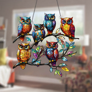 Colorful Owl Suncatcher-Perfect Gift for Animal Lovers, Friends, Family