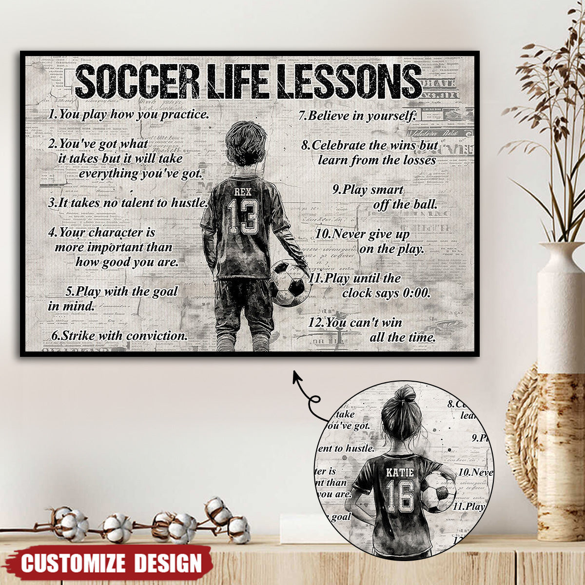 Personalized Soccer Poster For Kids-Gift For Young Soccer Fans