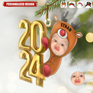 2024 New Release Custom Photo Christmas 2024 Santa Baby-Personalized Acrylic Ornament