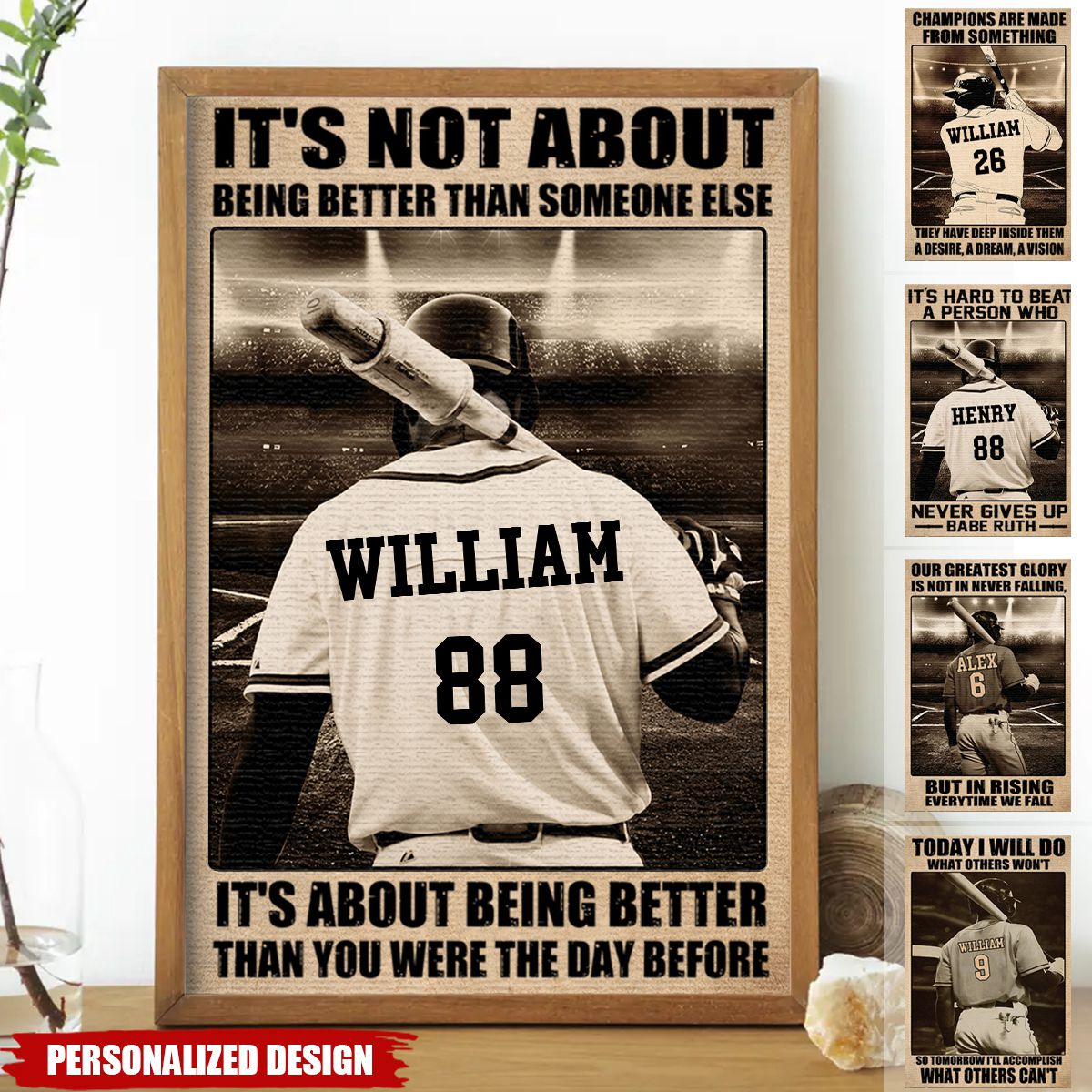 Be The One Every One Wants To Watch, Custom Baseball Player Personalized Poster